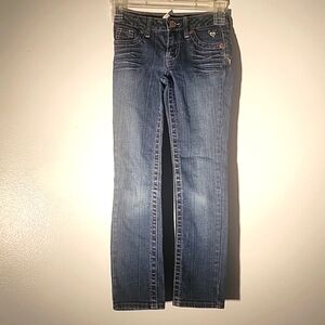 Justice Jeans Girls Embroidered Pockets Straight Leg Jeans, Size: 8 S